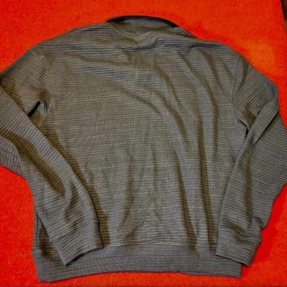 Zara petrol blue textured striped long sleeve sweater made in Europe NWT - Picture 7 of 7